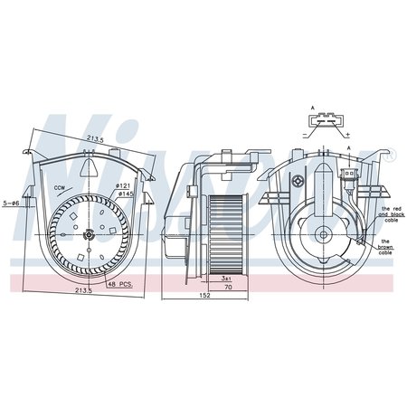 NISSEN Blower Motor, 87176 87176